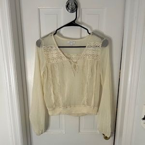 Delia’s Boho Beachy See-Through Long Sleeve